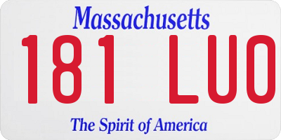 MA license plate 181LU0