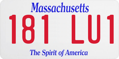 MA license plate 181LU1