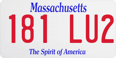 MA license plate 181LU2