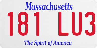 MA license plate 181LU3