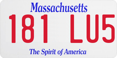 MA license plate 181LU5