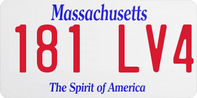 MA license plate 181LV4