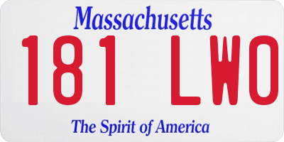 MA license plate 181LW0