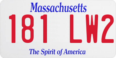 MA license plate 181LW2