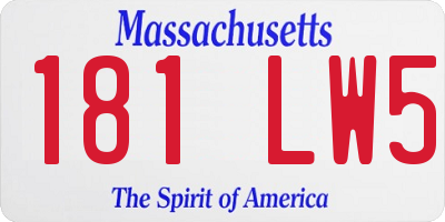 MA license plate 181LW5