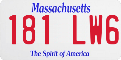 MA license plate 181LW6