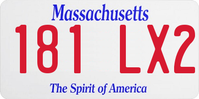 MA license plate 181LX2