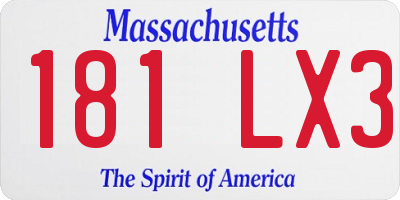 MA license plate 181LX3