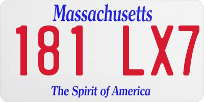 MA license plate 181LX7