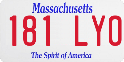 MA license plate 181LY0