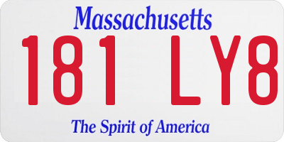 MA license plate 181LY8