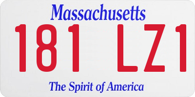 MA license plate 181LZ1