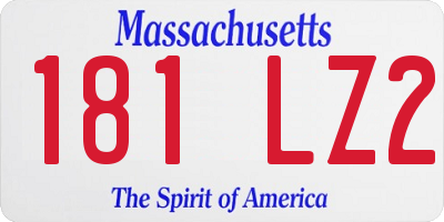MA license plate 181LZ2