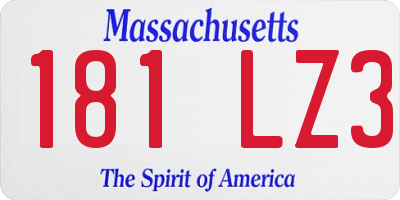 MA license plate 181LZ3