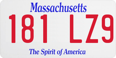 MA license plate 181LZ9