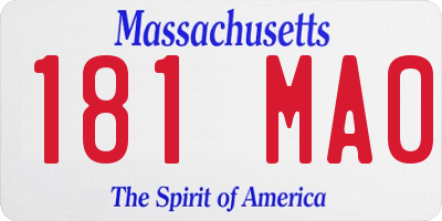 MA license plate 181MA0