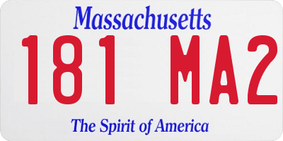 MA license plate 181MA2