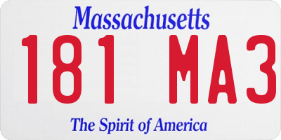 MA license plate 181MA3
