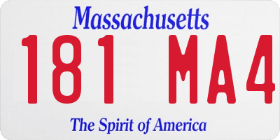 MA license plate 181MA4