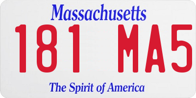 MA license plate 181MA5