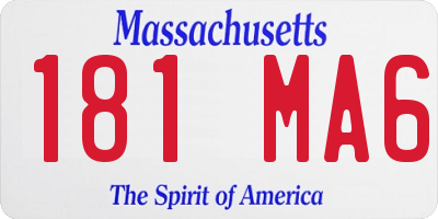 MA license plate 181MA6