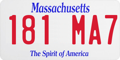 MA license plate 181MA7