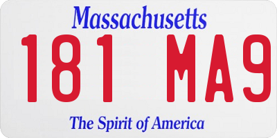 MA license plate 181MA9