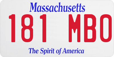 MA license plate 181MB0