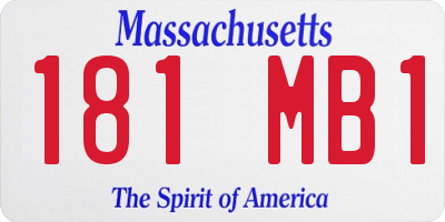 MA license plate 181MB1