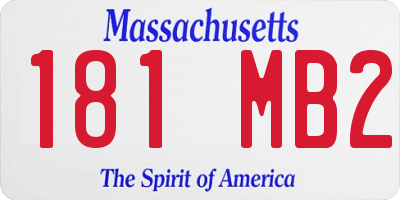 MA license plate 181MB2