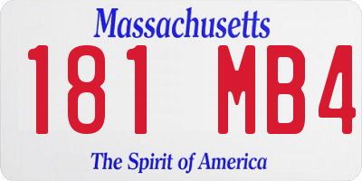MA license plate 181MB4
