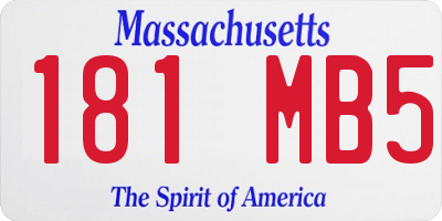 MA license plate 181MB5