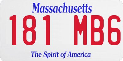 MA license plate 181MB6