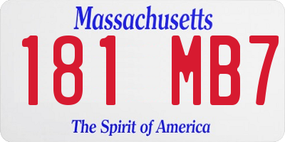 MA license plate 181MB7