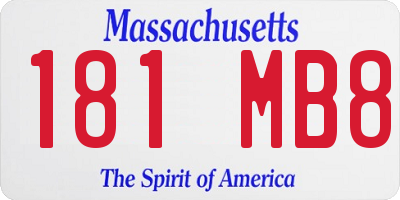 MA license plate 181MB8