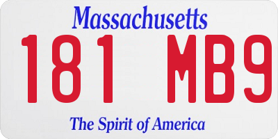MA license plate 181MB9