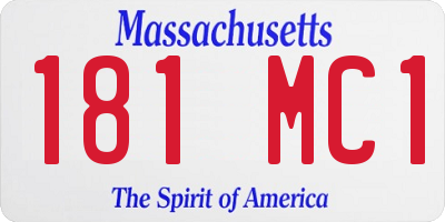 MA license plate 181MC1