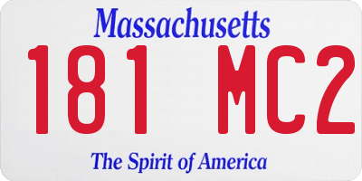 MA license plate 181MC2