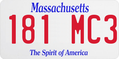 MA license plate 181MC3