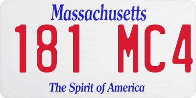 MA license plate 181MC4