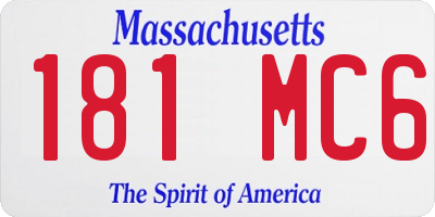 MA license plate 181MC6