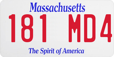 MA license plate 181MD4