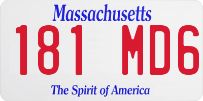 MA license plate 181MD6
