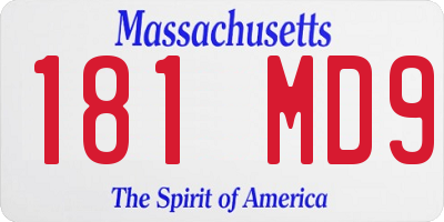 MA license plate 181MD9