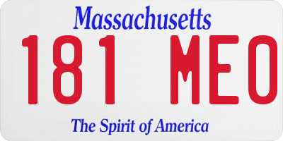 MA license plate 181ME0