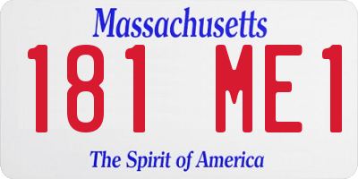 MA license plate 181ME1