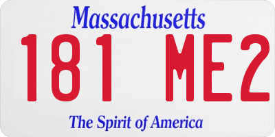MA license plate 181ME2
