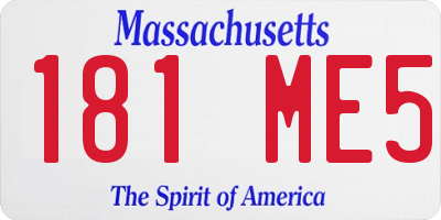MA license plate 181ME5