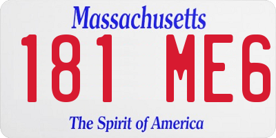 MA license plate 181ME6