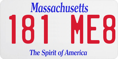 MA license plate 181ME8